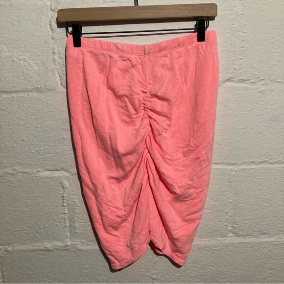Sundry Neon Pink Runched Sweatskirt - Size S - Picture 3 of 6